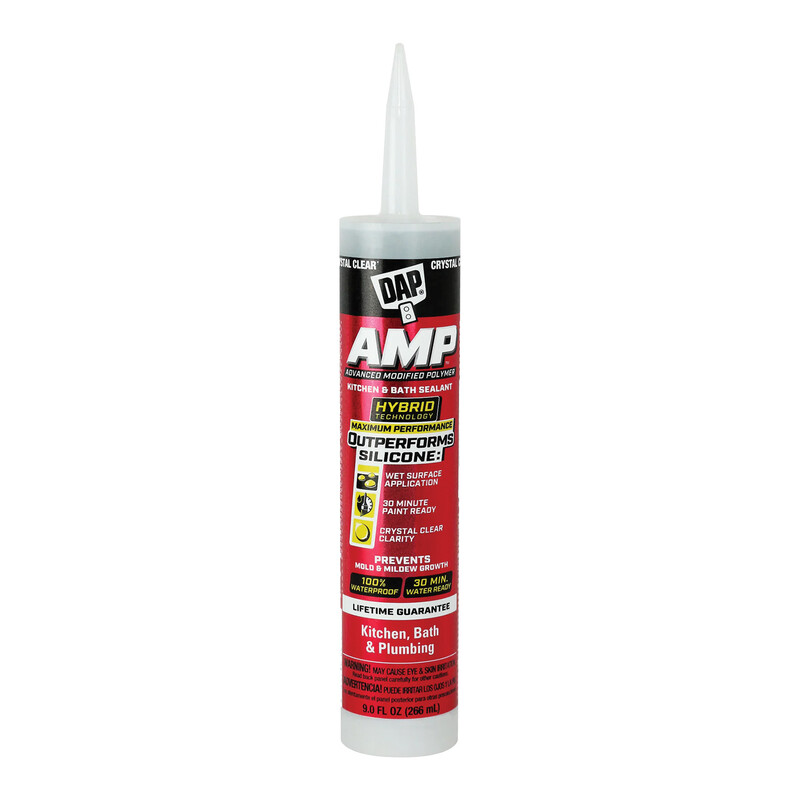 9 Oz. DAP AMP Kitchen & Bath Sealant Caulk - Crystal Clear SKU 450565