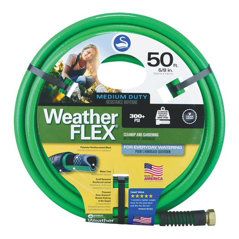 5/8" x 50' Swan Hose WeatherFLEX Medium Duty Hose