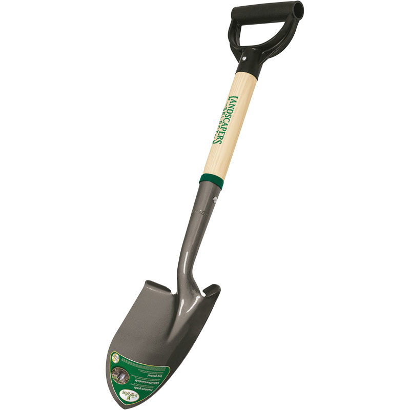 19" Landscapers Select Shovel Round Point Wood D-Grip Handle