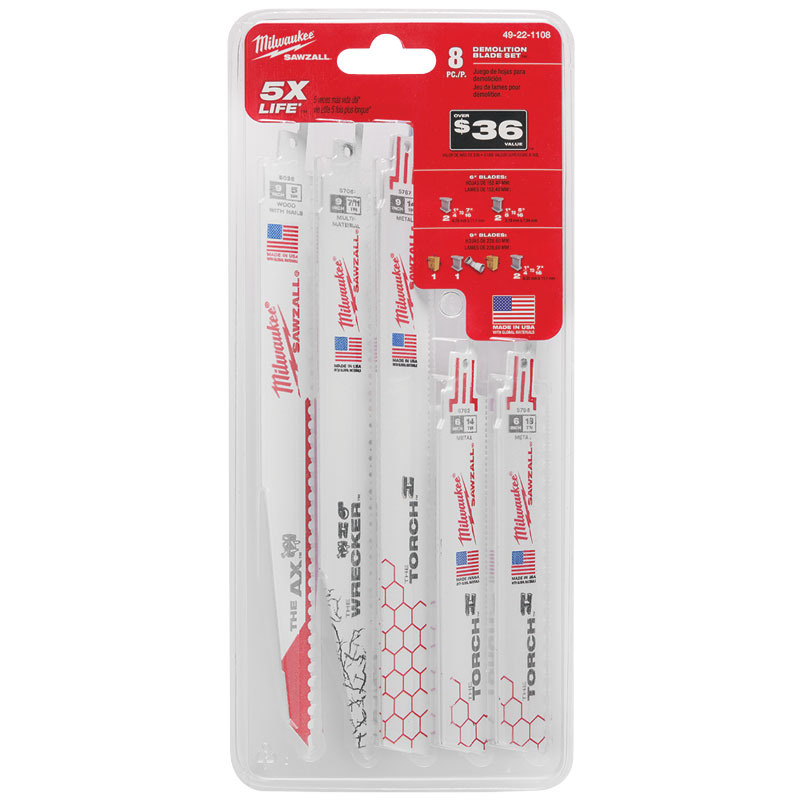 8 Pc. Milwaukee® Sawzall Blade Set