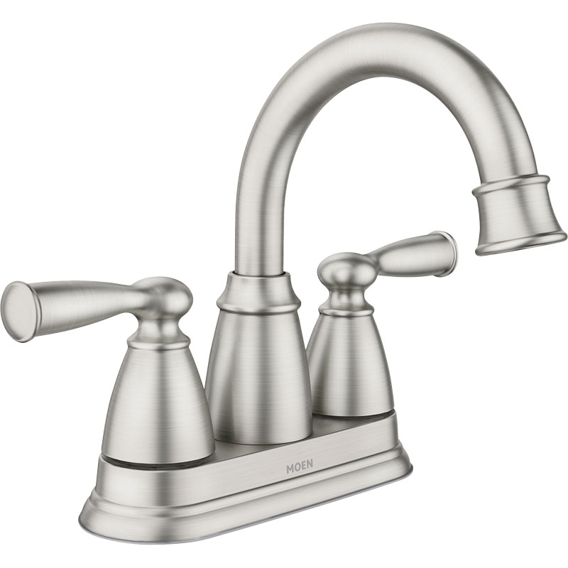 Moen Banbury Two-handle Centerset Bathroom Sink Faucet Spot Resist Brushed Nickel