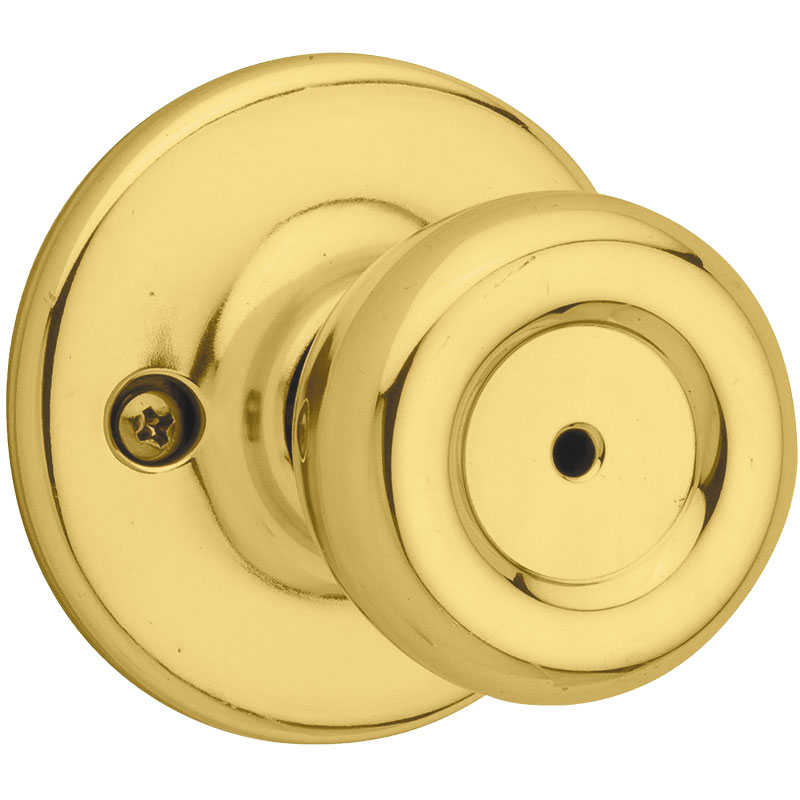 Kwikset Tylo Bed And Bath Knob In Polished Brass