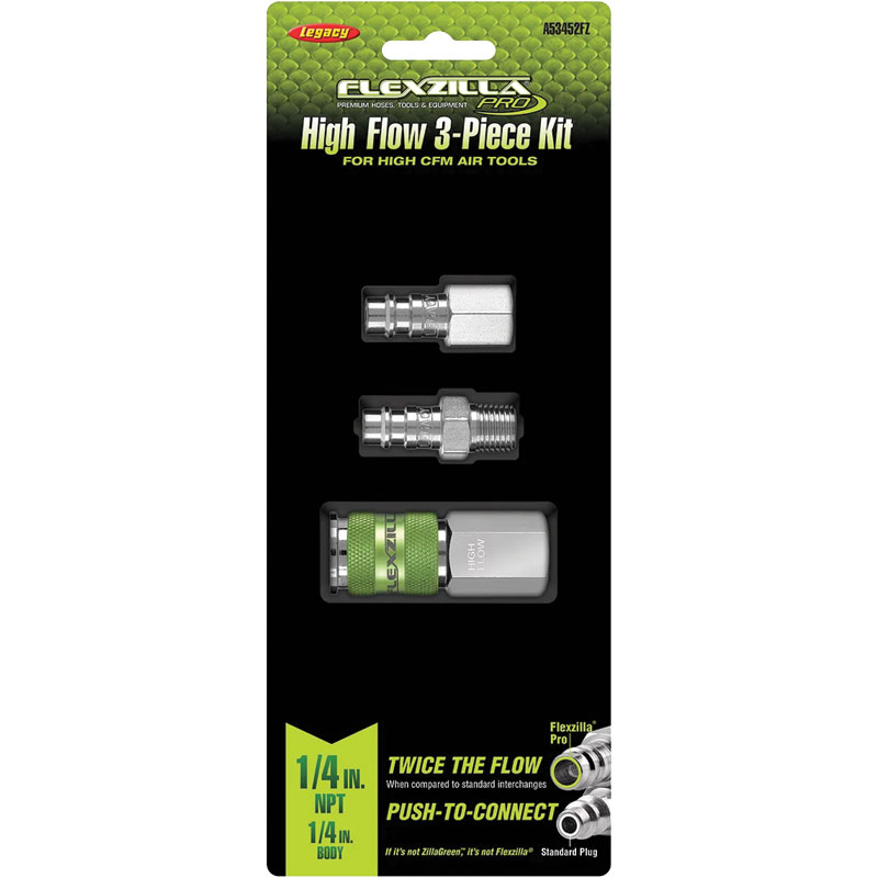 3 Pc. 1/4" Flexzilla High Flow Coupler & Plug Kit SKU 8581701