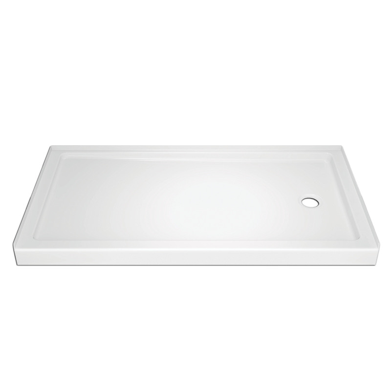 32" x 60" White Shower Base RH